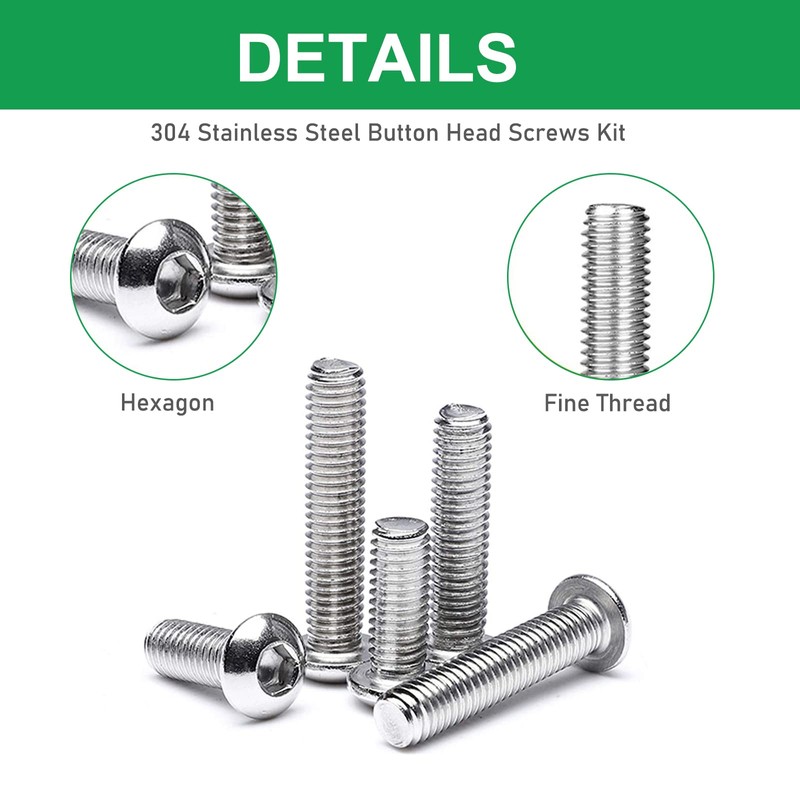 Foliv 570 Pieces Stainless Steel M3 Screws and Nuts Assortment