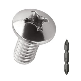 1/4-20 x 1/2" Stainless Pan Head Machine Screws 25 Pcs, 18-8 (304) Stainless Steel Phillips Drive Pan Head, Full Thread, Bright Finish, No Coating, Fayeploo (with Double End Screwdriver Bit)