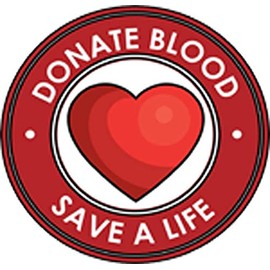Donate Blood Save A Life Health Fair Drive Event Cartoon Vinyl Sticker (4" Tall)