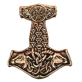 Kiss of Leather Large Thor's Hammer Pendant Bronze No. 133, Bronze, No Gemstone