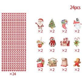 Losuya 24pcs Christmas Paper Straws Christmas Party Straws Decorations Accessories