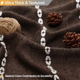 BTTN Extra Long Shower Curtain, 72x96 Inch Boho Rustic Striped Fabric Shower Curtain Set with Tassel, Water Repellent, Tall Bohemian Shabby Chic Farmhouse Shower Curtain for Bathroom with Hooks, Brown