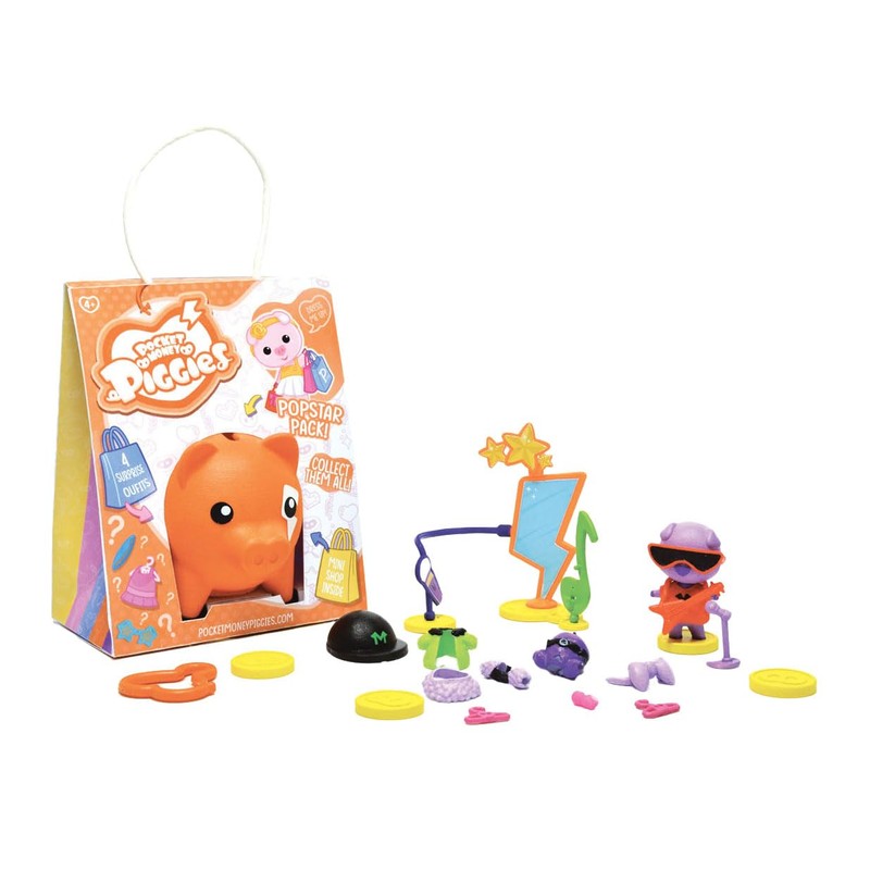 Pocket Money Piggies Pop Star Pack, Orange
