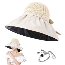 BSITSSS Fashion Sun Hat, Sun Hats Foldable, Sunhat with UV Protection, Beach Hat Lightweight, Summer Hats for Women Summer Vacation, Camping, Fishing, Hiking Beige