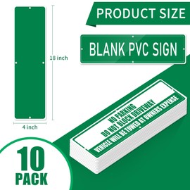 10 Pieces Green Blank Street Signs Metal 18×4 Blank Metal Street Signs for Vinyl Blank Road Signs man cave decor for Outdoor Street (Only one side is green)