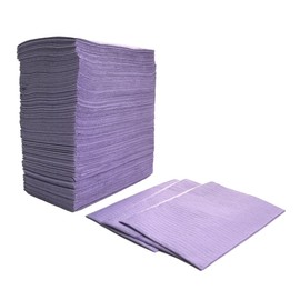 Easyinsmile Disposable Dental Bibs 125PCS 3 Ply Waterproof Tattoo Bib Sheet for Patients Nail Paper Towels (Purple)