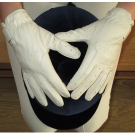 Hands On Equestrian Ladies Dressage Gloves Horse Riding White or Cream (Cream, Medium)