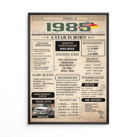 Jubiläumsposter 40 Jahre | Geburtstagskarte 1985 | Geburtstagsgeschenk für Männer und Frauen | Geburtsjahr 1985 | Vintage Poster | Dekoration und Geschenkidee | Zurück in 1985