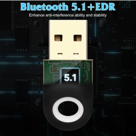 Bluetooth Adapter for PC, UrbanX USB Bluetooth Adapter 5.1 EDR, Bluetooth Dongle Wireless Bluetooth Receiver for HP Pavilion Support Windows 10/8.1/8/7