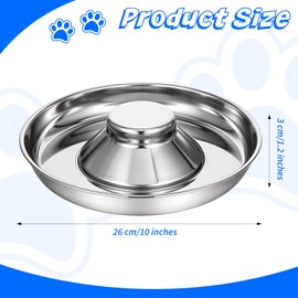 4 Pcs Puppy Bowls Stainless Steel Pet Feeding Bowls for Small Dogs and Cats, 10" Puppy Food and Water Bowl Set Pet Feeders for Multiple Puppies and Kittens Whelping Supplies