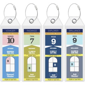 Cruise On Royal Caribbean Cruise Luggage Tag Holder (4 Pack) – Fits All Carnival & Royal Caribbean Ships, Durable Travel ID Holders for 2025-2026 Cruises, Clear Waterproof Cruise Essentials