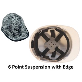 Texas America Safety Company Digital Camo Hydro Dipped Cap Style Hard Hat with Ratchet Suspension - 6PT with Protective Edge