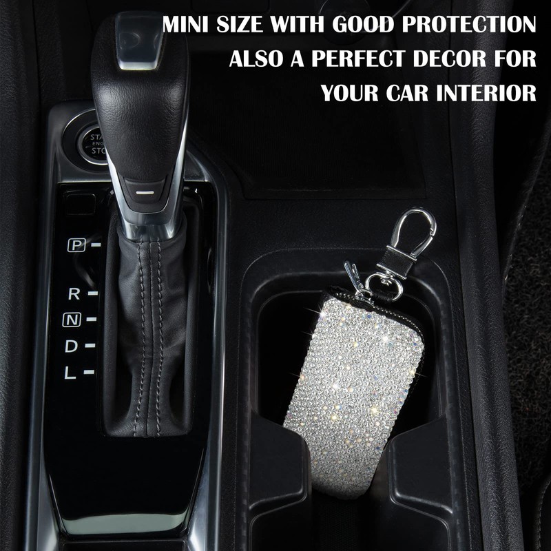 eing Bling Crystal Car Key Case Genuine Leather Auto Smart