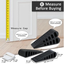 Yuiturt 2 PCS Door Wedges Indoors, Set of 2 Duty Black Door Stoppers for Floor Anti-Skid, Rubber Door Stoppers, Door Stops Indoors，Child Safety Door Wedge Stoppers for Home, Patio, and Outdoor