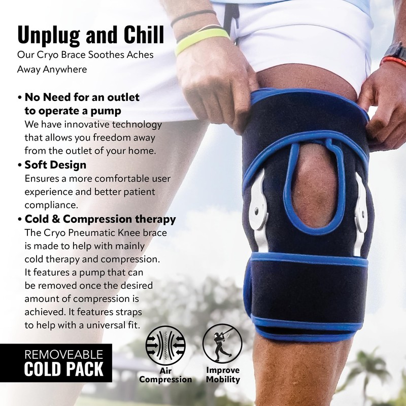 Polar Bear Cryo Knee Brace, Medical Grade Cold & Compression