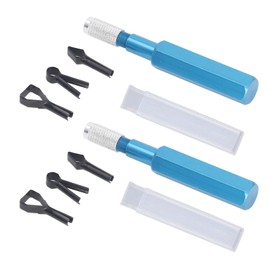Tyenaza 2 Set Floor Skiving Knife, 4PCS HSS Blades Aluminum Alloy Handle Yin Yang Corners PVC Plastic Trimming Skiving Knife, for Laying Wall Base Corners
