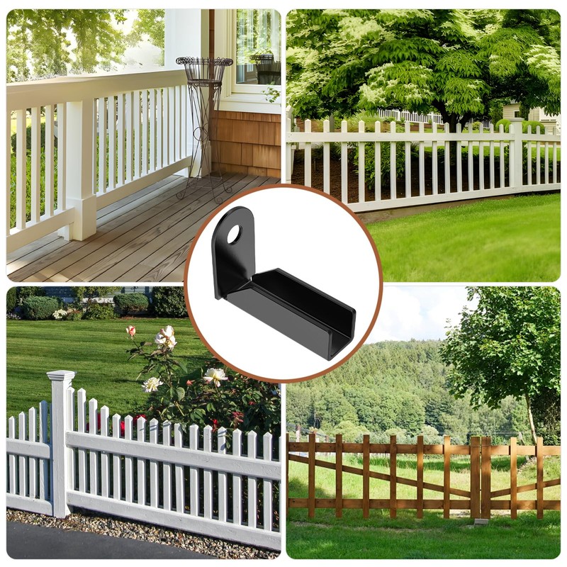 16Pack Black Carbon Steel Fence Mounting Brackets for 1" x