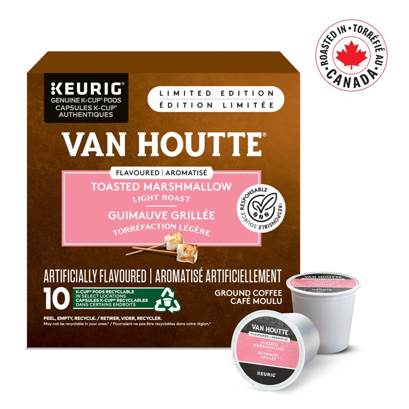 Van Houtte Toasted Marshmallow, Light Roast, K-Cup Coffee Pods, 10