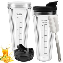 FSWWSF Replacement Parts for Ninja Mixer Compatible with CB350EU BN800EU BN750EU BN650EU BN495EU CB100EU for Ninja Replacement Parts for Mixer Cups with Sleeves and Pot Brush