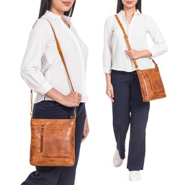 STILORD 'Moni' Handbag Crossbody Bag Women's Leather Shoulder Bag Made of Genuine Leather, Larino - Brown, shoulder bag