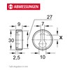 GedoTec® H3052 Wardrobe Holder with Keyhole Shape for Drilling in
