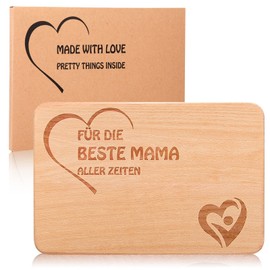 Frühstücksbrettchen für Mama,Holzbrett mit Gravur für die beste Mama Aller Zeiten,Geschenk Frauen,Geschenkidee ideal zum Geburtstag oder zu Weihnachten,Muttertagsgeschenk