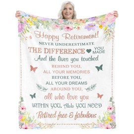 Classy Retirement Gifts for Women 2024, Retired Gifts for Women Coworker, Coworker Leaving Gifts Blanket 50"x60", Retirement Decorations for Women, Womens Goodbye Gifts, Going Away Gifts Idea