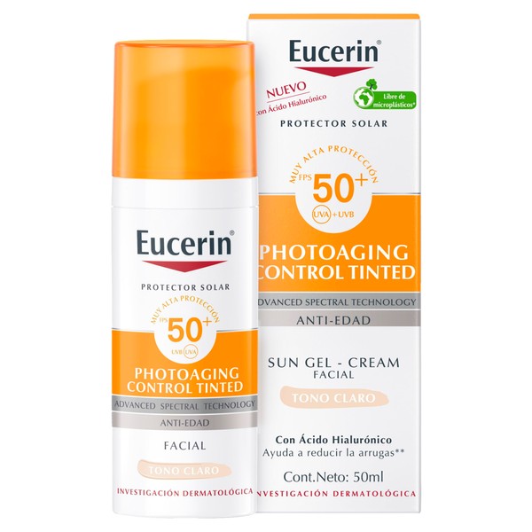 Eucerin Protector solar facial FPS 50+ CC Cream tono claro, Sun Creme, 50ml