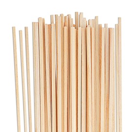 50 PCS Wooden Dowel Rods, Square Wooden Dowels for Crafts, 1/8" x 12" Hardwood Unfinished Square Dowel Wood Sticks for Art Crafts, Kites, DIY Projects and Home Decor Models Making Supplies