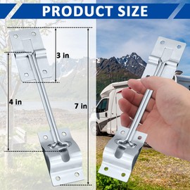 WKZO 4” Camper Door Holder Latch Catch RV T-Style Entry Door Holder Stopper GGalvanized Steel for Camper Trailer Truck Cargo Hatch,2 Pack