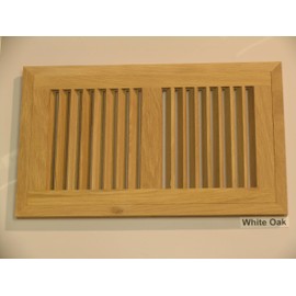 6" x 10" Hi-Output White Oak Flush Unfinished Wood Heat Register / Vent