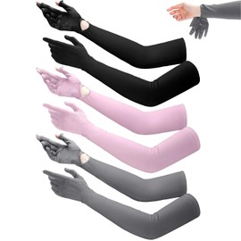 VASA NAMA 3 Par Guantes para Manejar Mujer UV, Mangas para Brazos, Mangas de Protección UV Protección, UPF 50+Guantes Largos Mujer para Conducir, Deportes al Aire Libre y Ciclismo