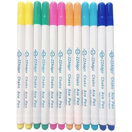 Dinggaogao 12 pcs Water-Erasable Fabric Pen Set - 6 Colors for Sewing, Embroidery & DIY Tracing