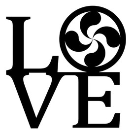 C1035 Lauburu Circle Love Basque Symbol Spanish Northern Spain French Southwestern France Decal Sticker (Black)