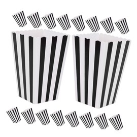 Mobestech Diy Popcorn Buckets 32 Pack Striped Paper Containers Bulk Popcorn Boxes for Parties Movie Theme Supplies