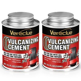 Chemical Vulcanizing Cement, Clear Tire Repair Glue, All Purpose Rubber Cement, Heavy Duty Tire Patch Kit with Brush Top Can for Car, Motorcycle, Bike, 17Oz