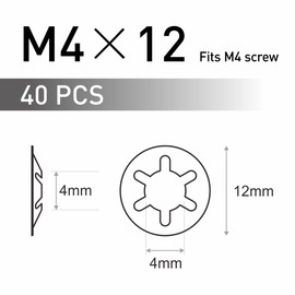 FOMGIIN Pack of 40 M4 Starlock Washers, Inner Tooth Clamping Ring, Clamping Discs Stainless Steel Circlips Silver, Starlock Washers Tooth Speed Lock Washers