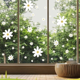 30pcs Cute Flowers Wall Sticker, Daisy Wall Decal Flower Vinyl Waterproof Daisy Wall Stickers Peel and Stick for Kids Nursery Playroom Bedroom Living Room Wall Decor