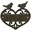 Woodside Cast Iron Heart Shape Wall Mounted Welcome Sign for