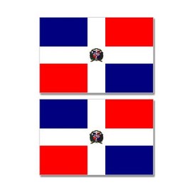 GRAPHICS & MORE Dominican Republic Country Flag - Sheet of 2 - Window Bumper Stickers