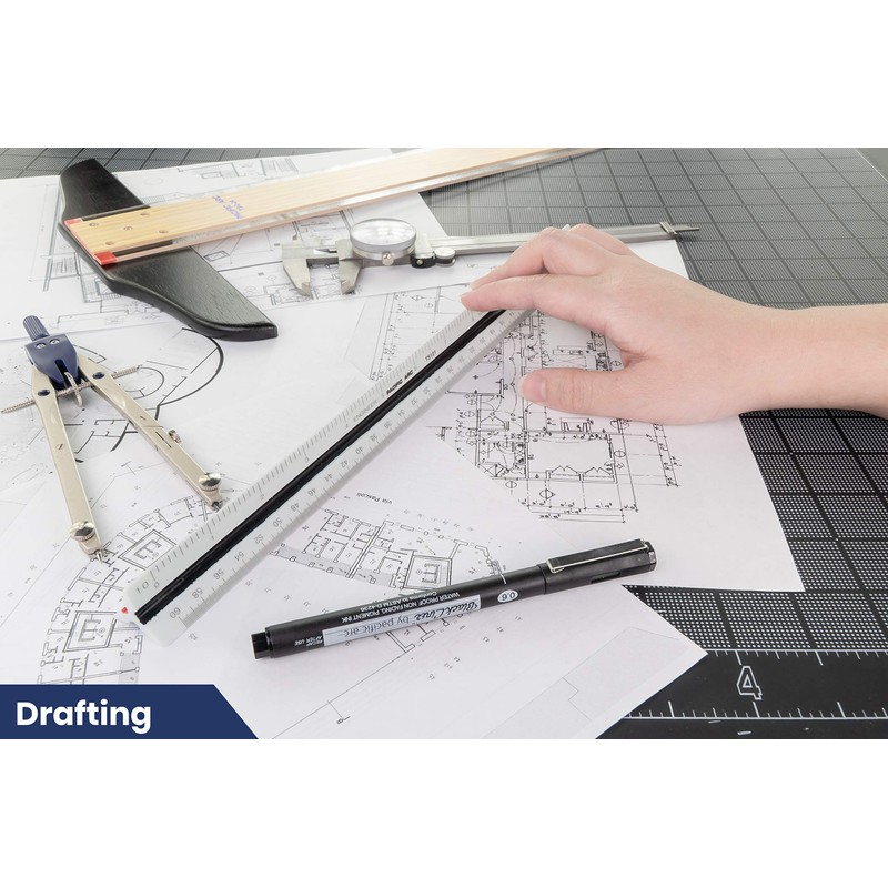 2 Pack Pacific Arc Engineer Triangle Scale Ruler 12 Inch