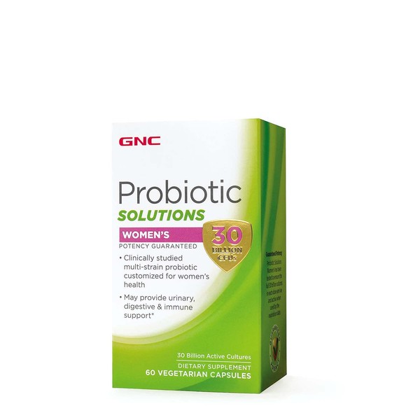 GNC Probiotic Solutions Women's | Clinically Studied Multi-Strain for Women, Supports Digestive and Immune Health, Vegetarian | 30 Capsules