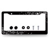 Black White Cherry Blossom License Plate Frame Butterfly Flower License