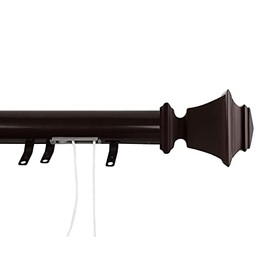 Rod Desyne Bach Decorative Traverse Rod w/Sliders, 48-84 inch, Cocoa