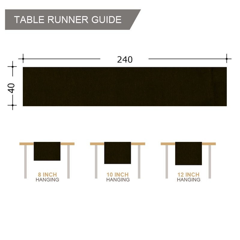 Modern Decorative Table Runners - Waterproof, Outdoor, Black (40*240 cm)