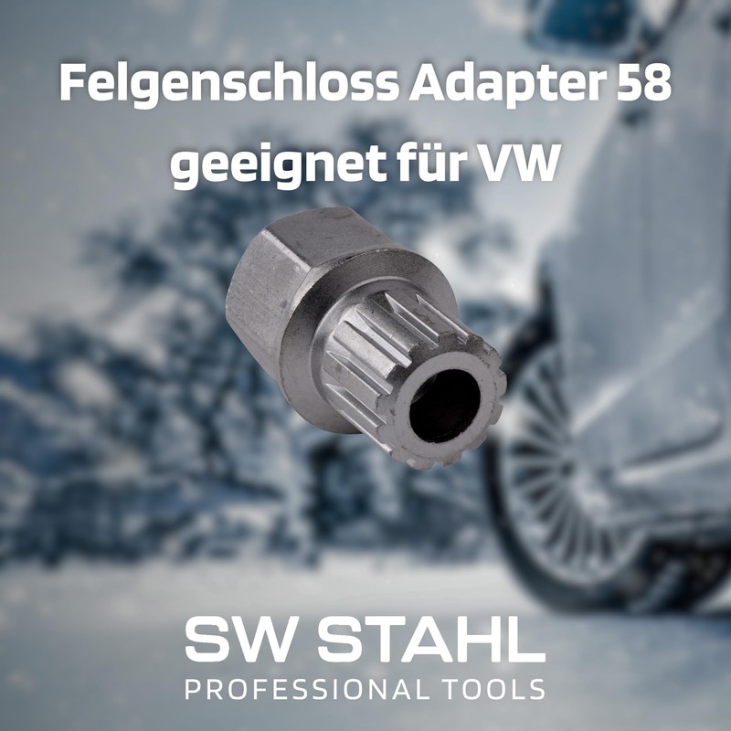 SW-Stahl 02382L-8 Rim Lock Adapter 58 I Suitable for VW