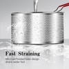 Stainless Steel Colander, Micro-Perforated Metal Pasta Strainer with Hook &