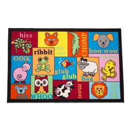 DII Playmat Play Rug Educational Area Rug for Kids, Babt, Toddler, Juvenile, 31.5x48, Perfect Carpet for Children Bedroom, Playroom, Nursery Room, and Game Room-Animal Sounds