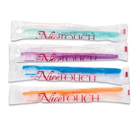 Practicon Nice Touch Disposable Toothbrush, Pre Pasted Xylitol Mint Burst, Pack of 144