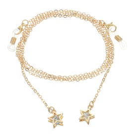 uxcell Beaded Glasses Chain, Star Eyeglass Chain Eyewear Retainer Eyeglasses Strap Holder Around Neck Sunglasses Chains for Women Girls, Gold